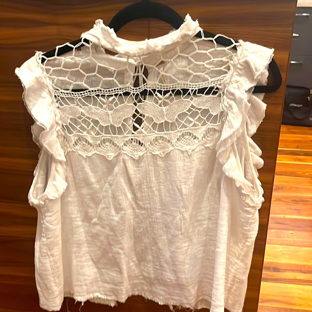 Free People Cream Colored Top Size Medium